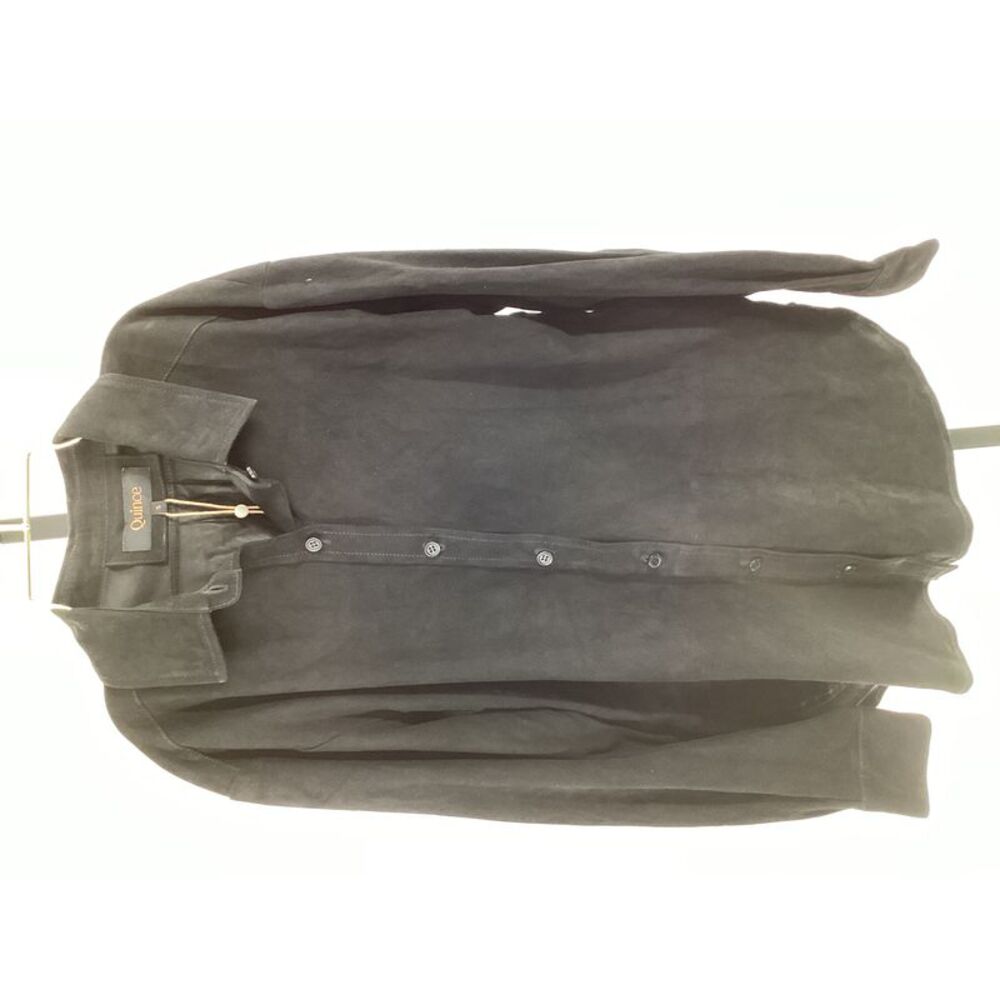 Quince Women's 100% Suede Overshirt Black XL